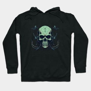 Gothic Psychedelic Rockabilly Spider Web Skull Hoodie